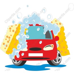 Cheerful Red Car Wash