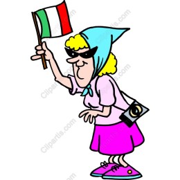 Charming Italian Flag Waving Cartoon