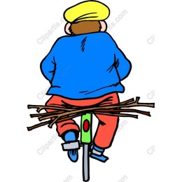 Whimsical Cyclist on Vintage Bicycle