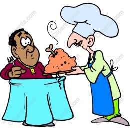 Cheerful Chef Serving Diner