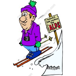 Cheerful Skier in the Alps