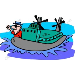 Cheerful Cartoon Hovercraft