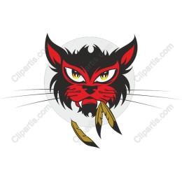 Fierce Red and Black Animal Head