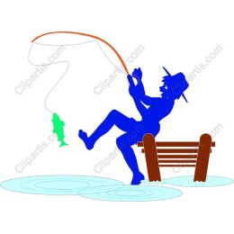 Playful Angler Catching Fish
