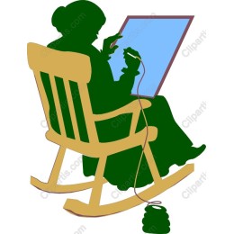 Artistic Woman in Rocking Chair