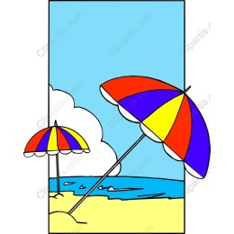 Vibrant Beach Umbrellas