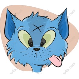 Whimsical Blue Cat