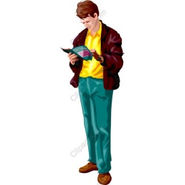 Stylish Young Man Reading