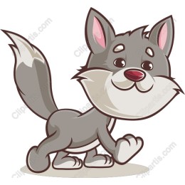 Playful Cartoon Wolf