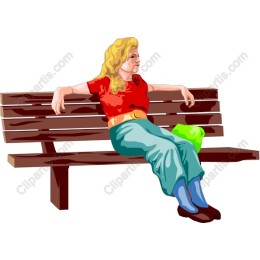 Elegant Woman Relaxing on a Park Bench