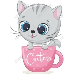 Cute Cat in a Cup