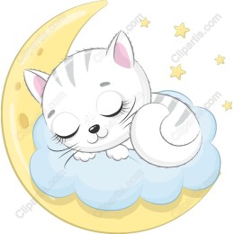 Dreamy Cat on a Cloud