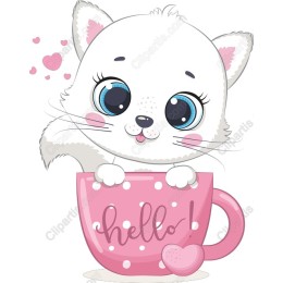 Cute Kitten with Mug