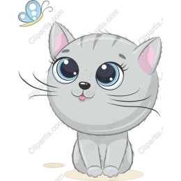 Cute Kitten with Butterfly
