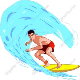 Vibrant Surfer Riding the Waves
