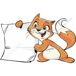 Adorable Cat Holding Blank Paper