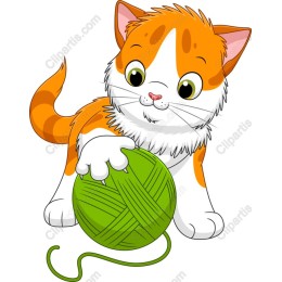 Cute Playful Kitten with Yarn