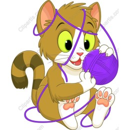 Playful Cat with Yarn