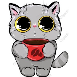 Cuddly Cat with Coffee