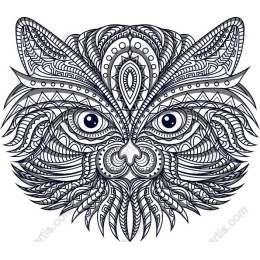 Intricately ed Cat Face
