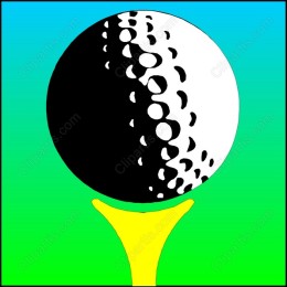Stylized Golf Ball on Tee