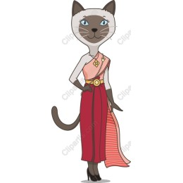 Elegant Siamese Cat Lady