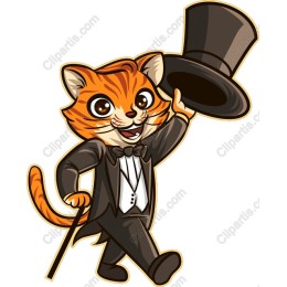 Charming Dapper Cat Magician