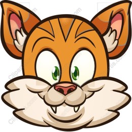 Adorable Cartoon Cat Face