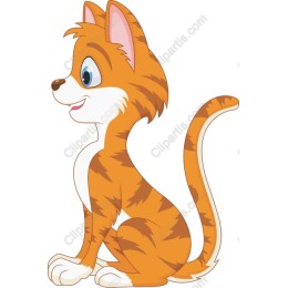 Adorable Cartoon Orange Tabby Kitten