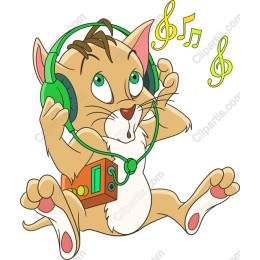 Joyful Cat with Headphones