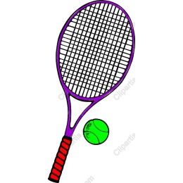 Colorful Tennis Racket and Ball