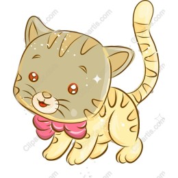 Charming Cartoon Yellow Kitten