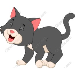 Cute Playful Cartoon Cat
