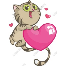 Adorable Cat with Heart