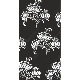 Elegant Black and White Lotus Floral