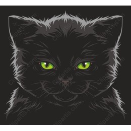 Captivating Black Cat with Green Eyes