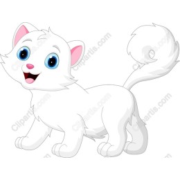 Cute White Cartoon Cat