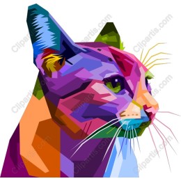 Geometric Cat Portrait
