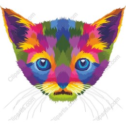Vibrant Cat Face