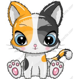 Cute Calico Kitten Clipart