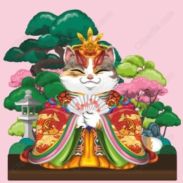 Regal Cat in Traditional Attire