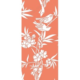 Serene Floral and Bird