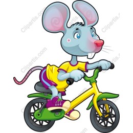 Playful Cartoon Mouse BMX