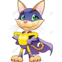 Heroic Cartoon Cat Superhero