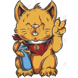 Cool Cat with Spray Can