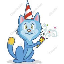 Festive Blue Cat Party