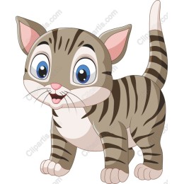 Playful Cartoon Kitten