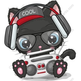 Cool Cat with Boombox