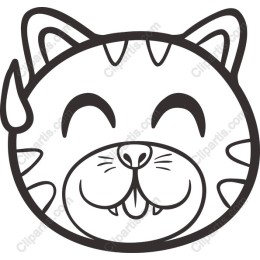 Adorable Cartoon Cat Face