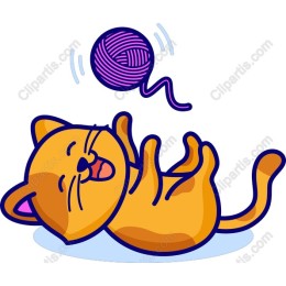 Cute Playful Cat with Yarn
